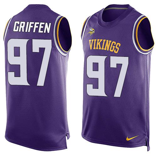  Vikings #97 Everson Griffen Purple Team Color Men's Stitched NFL Limited Tank Top Jersey